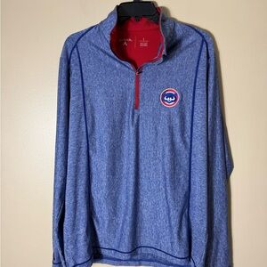 Antigua Chicago Cubs Quarter Zip Pullover Mens Large Blue
